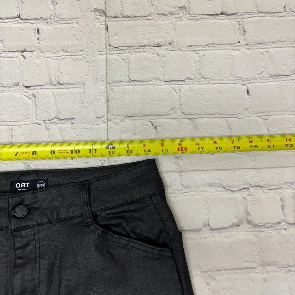 OAT New York Women Wide Leg Jeans Size 8/29 Black Denim D015 -15 - Picture 4 of 16